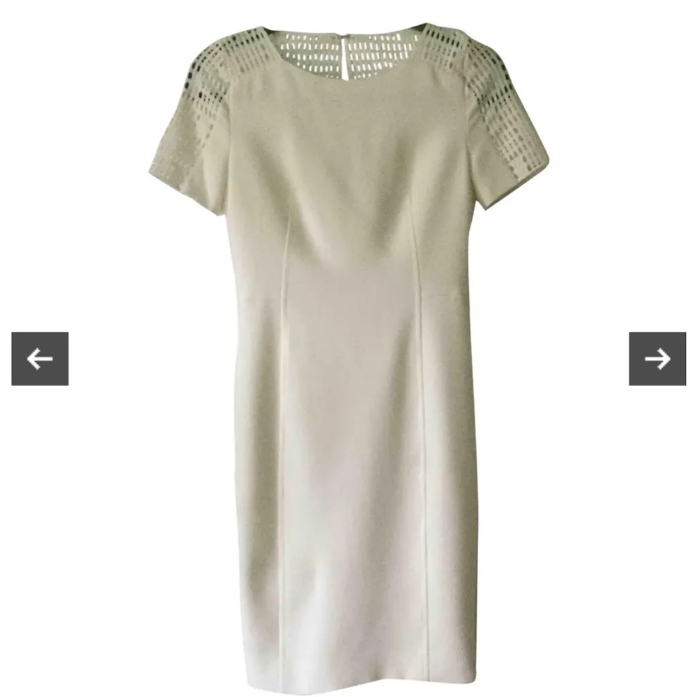 Akris Punto Cream Mini Dress with Cutout Sleeves